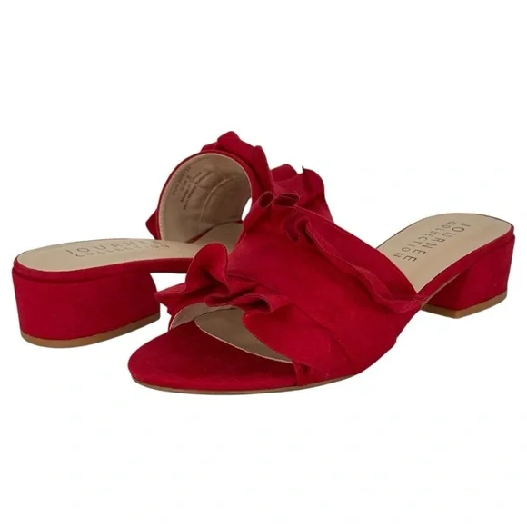 Journee Collection Sabica Red Microfiber Womens Sandals Size 6M - Picture 11 of 13